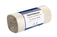 Spandepose 30L klar LDPE/recycle 50x60cm produceret i 100% genanvendt plast